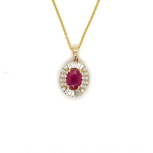  Oval Ruby and Baguette Diamond Necklace
