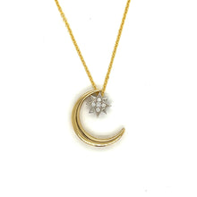  Moon and Star Yellow Gold Necklace