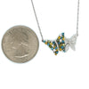 Butterfly Multi Color Diamond Necklace