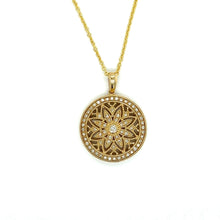  Yellow Gold and Diamond Medallion Necklace