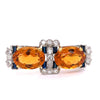 Art Deco Citrine, Sapphire and Diamond Brooch