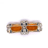 Art Deco Citrine, Sapphire and Diamond Brooch