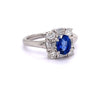 Estate Fine Sapphire Diamond and Platinum Ring