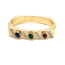  Emerald, Sapphire and Ruby Diamond Bangle Bracelet