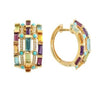 Multicolor Gemstone 14K Yellow Gold Earrings