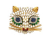 Lunati Cat Diamond and Enamel Brooch