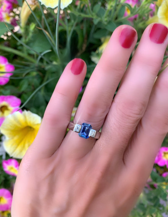 Ceylon Sapphire and Diamond Ring