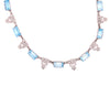 18K White Gold, Diamond and Blue Topaz Newport Necklace