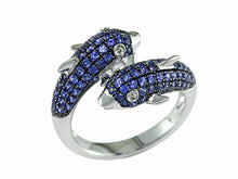  Sapphire and Diamond Dolphin Ring