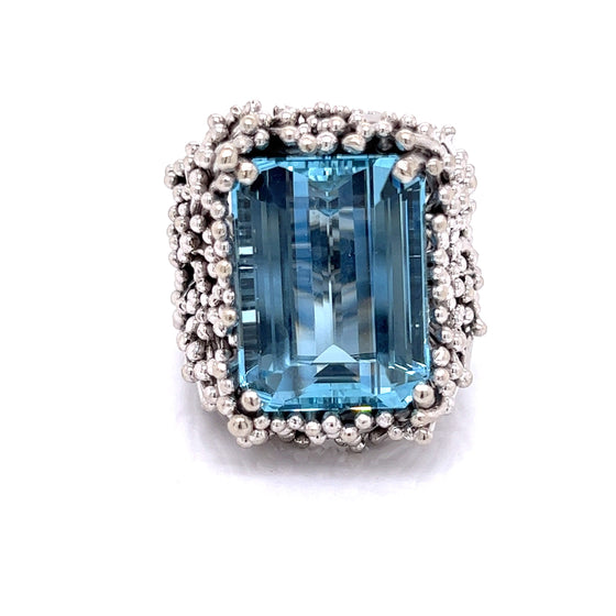 Designer 20.20 Carat Aquamarine Estate Ring